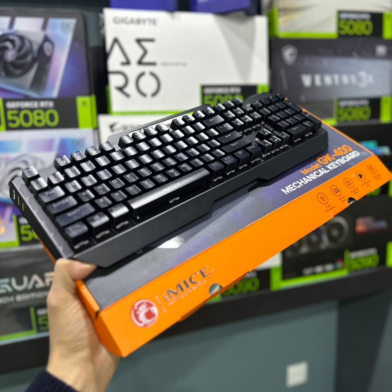 CLAVIER MECANIQUE GAMING IMICE GK-400 BLACK RED_SWITCH RGB